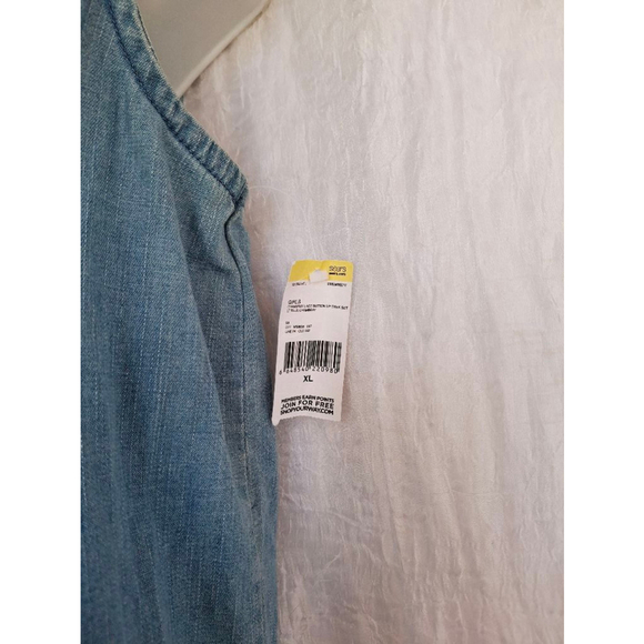 Women's Roebuck & Co. Denim lace Shirt, XL, Blue NWT vtg - Picture 3 of 6